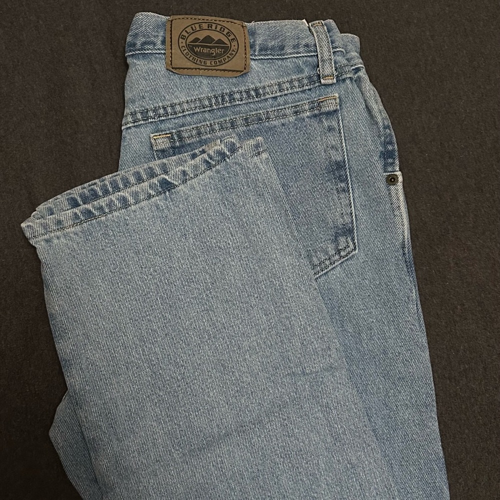 Wrangler Light Blue Men's Straight Jeans - Picture 2 of 4
